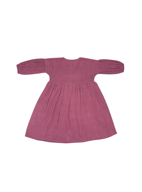 Hattie Purple Dress- Cotton Linen Fabric