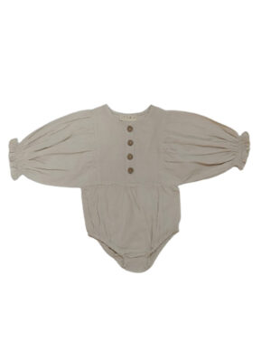 Harriet Cream Romper - Cotton Linen Blend Fabric