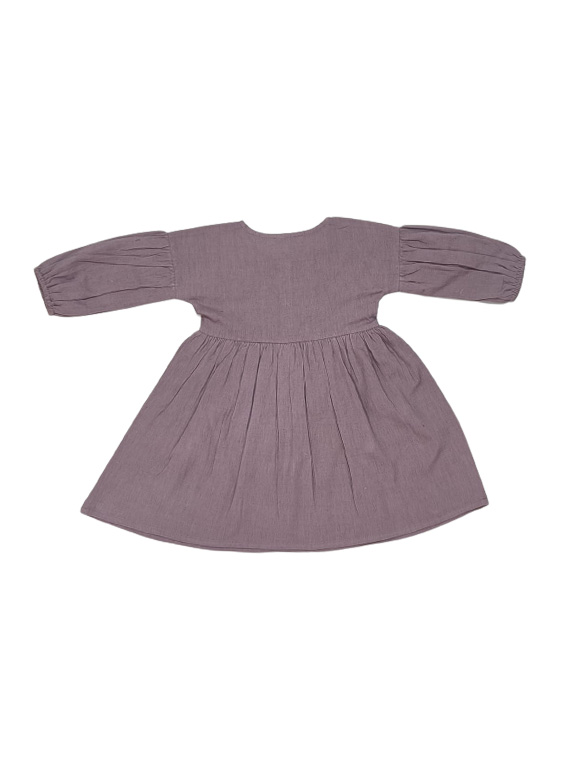 Hattie Lavender Dress - Cotton Linen Blend Fabric