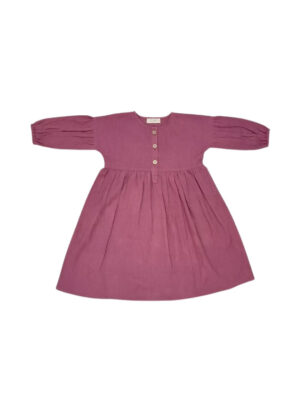 Hattie Purple Dress- Cotton Linen Fabric