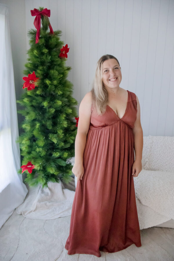 Ashley Dress - Red 100% Silk Satin