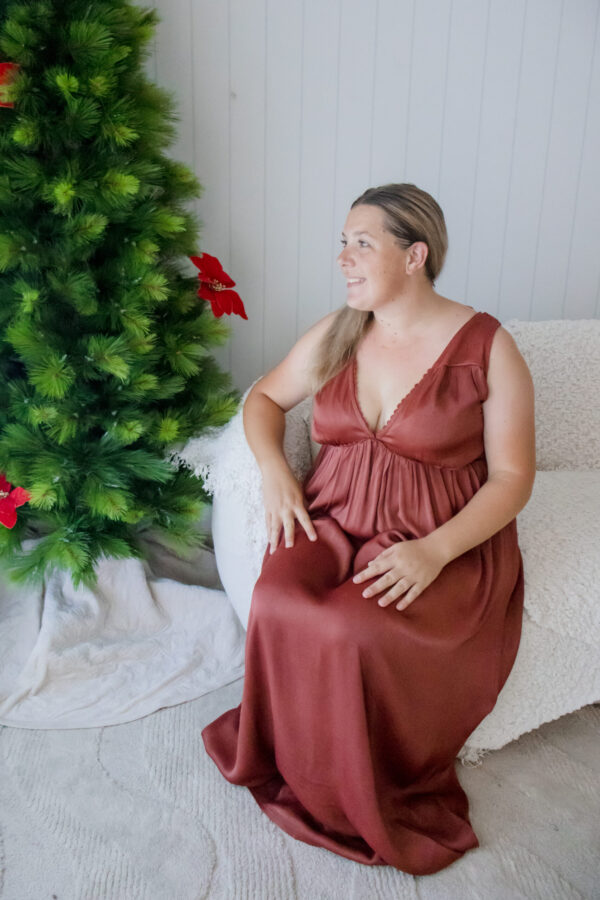 Ashley Dress - Red 100% Silk Satin