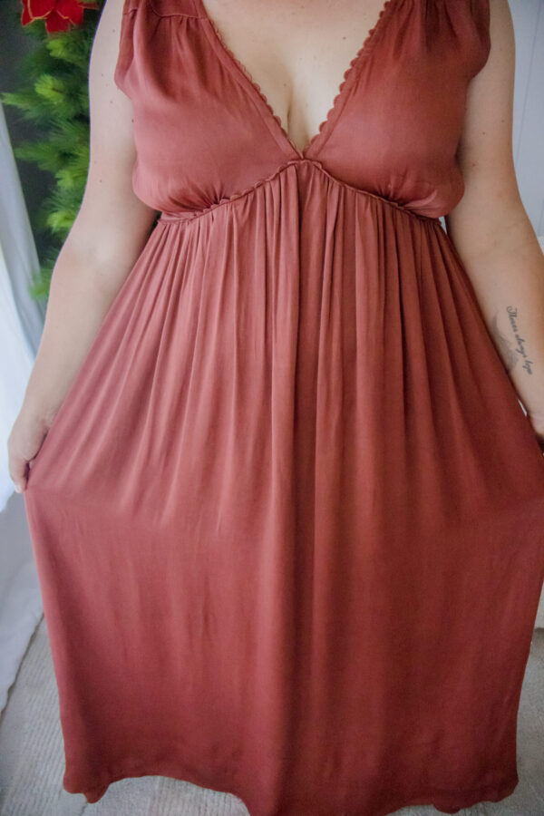 Ashley Dress - Red 100% Silk Satin
