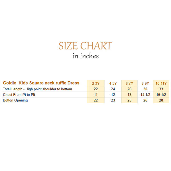 Goldie Kids Square neck ruffle Dress - Cream