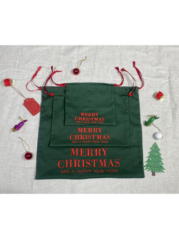 Christmas Gift Bags - Reusable Small Medium and Large Christmas Gift Bag - Drawstring Sack - Drawstring Santa Sack Gift Bags