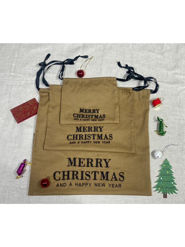 Christmas Gift Bags - Reusable Small Medium and Large Christmas Gift Bag - Drawstring Sack - Drawstring Santa Sack Gift Bags