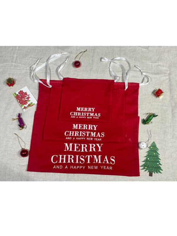 Christmas Gift Bags - Reusable Small Medium and Large Christmas Gift Bag - Drawstring Sack - Drawstring Santa Sack Gift Bags