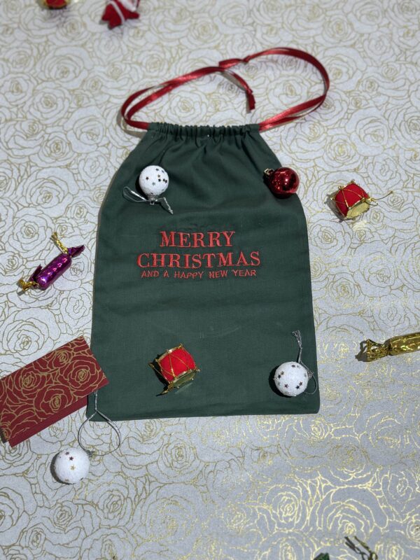 Green Christmas Gift Bags – Reusable Small Medium and Large Christmas Gift Bag – Drawstring Sack – Drawstring Santa Sack Gift Bags