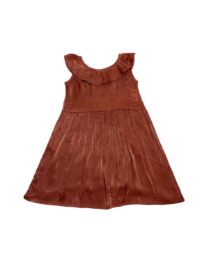 Milla Satin Ruffle neck kids - Red 100% Silk Satin