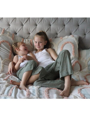Kids Green Check Pants
